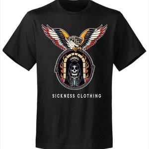 T-shirt unisexe Sickness clothing Old School Eagle Black T-shirt unisexe Sickness clothing Old School Eagle Black