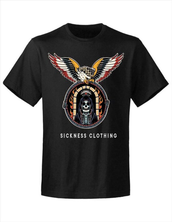 T-shirt unisexe Sickness clothing  Old School Eagle Black