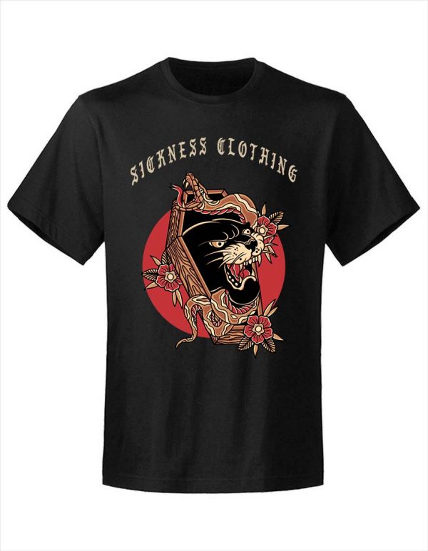 T-shirt unisexe Sickness clothing Old School Panther Black