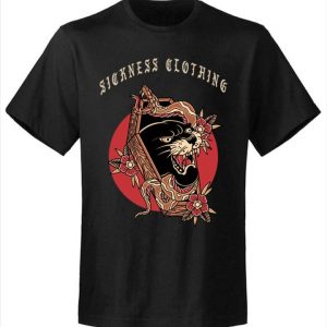 T-shirt unisexe Sickness clothing Old School Panther Black