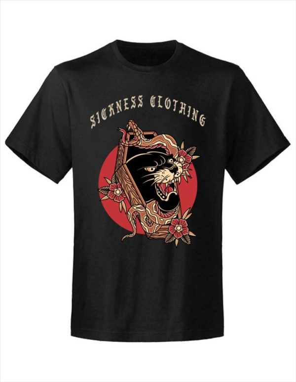 T-shirt unisexe Sickness clothing Old School Panther Black