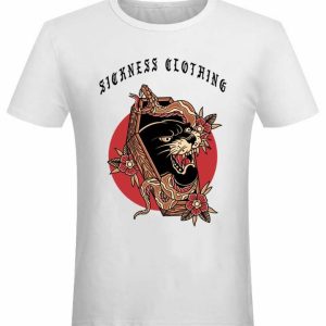 T-shirt unisexe Sickness clothing Old School Panther White T-shirt unisexe Sickness clothing Old School Panther White