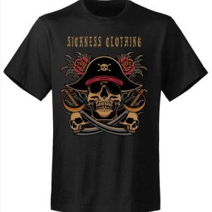 T-shirt unisexe Sickness clothing  Old School Pirates