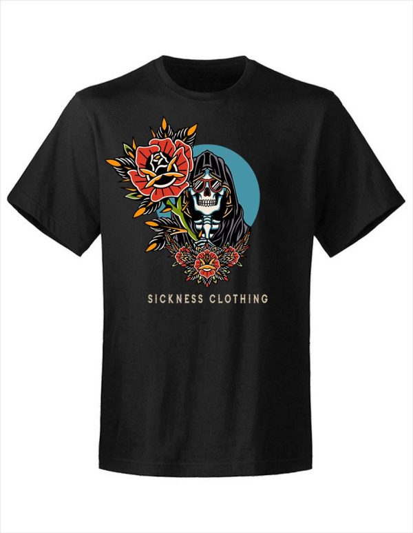 T-shirt unisexe Sickness clothing  Old School Rose Death