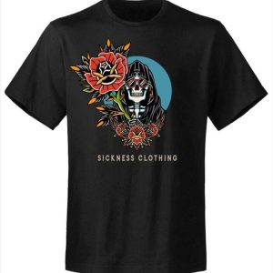 T-shirt unisexe Sickness clothing  Old School Rose Death
