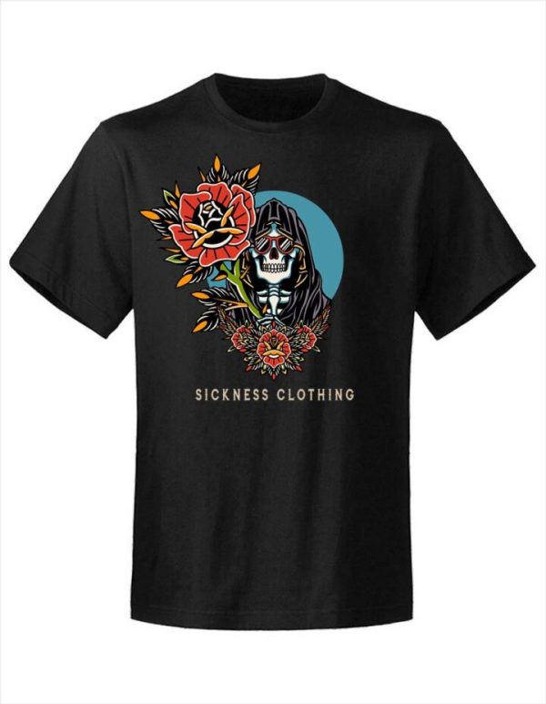 T-shirt unisexe Sickness clothing  Old School Rose Death