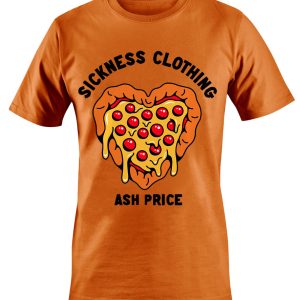 T-shirt unisexe Sickness clothing Pizza Heart Orange T-shirt unisexe Sickness clothing Pizza Heart Orange