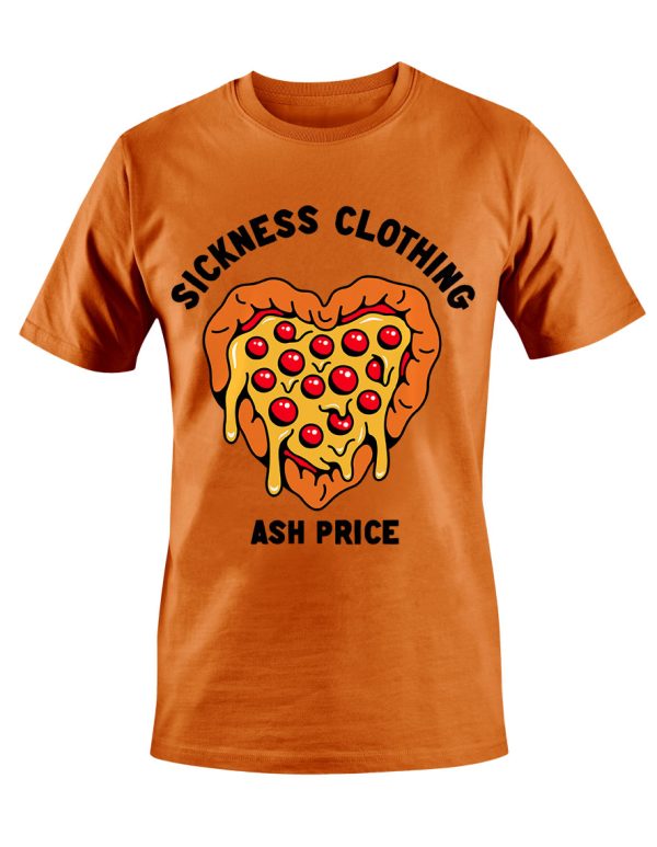 T-shirt unisexe Sickness clothing Pizza Heart Orange