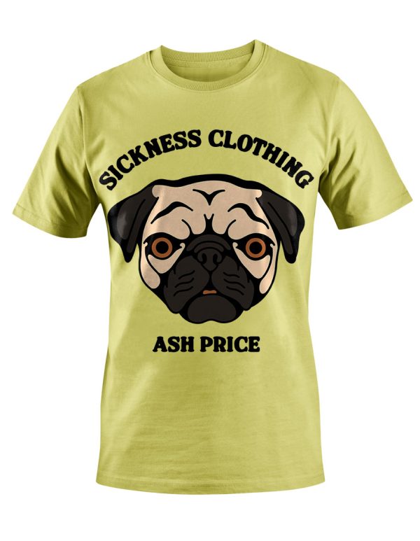 T-shirt unisexe Sickness clothing  Pug Cornsilk