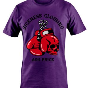T-shirt unisexe Sickness clothing Skull Gloves Purple T-shirt unisexe Sickness clothing Skull Gloves Purple