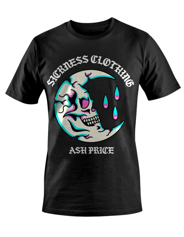 T-shirt unisexe Sickness clothing  Skull Moon Black