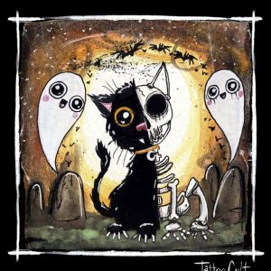 T-shirt unisexe Tattoo Cult Skeleton Cat Cult