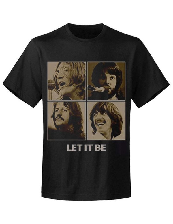 T-shirt unisexe  The Beatles Let it be sepia retail BEATHBTEE07MB