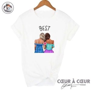 Tee Shirt Meilleure Amie Blonde Brune Tee Shirt Meilleure Amie Blonde Brune