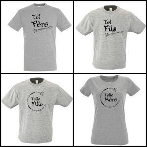 Tee-shirt FAMILLE GRIS Tee-shirt FAMILLE GRIS