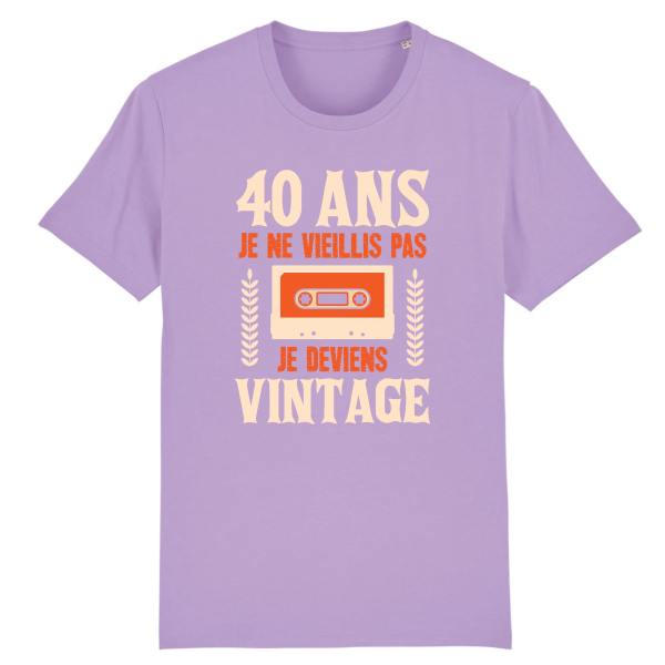 Tee-shirt anniversaire 40 ans vintage