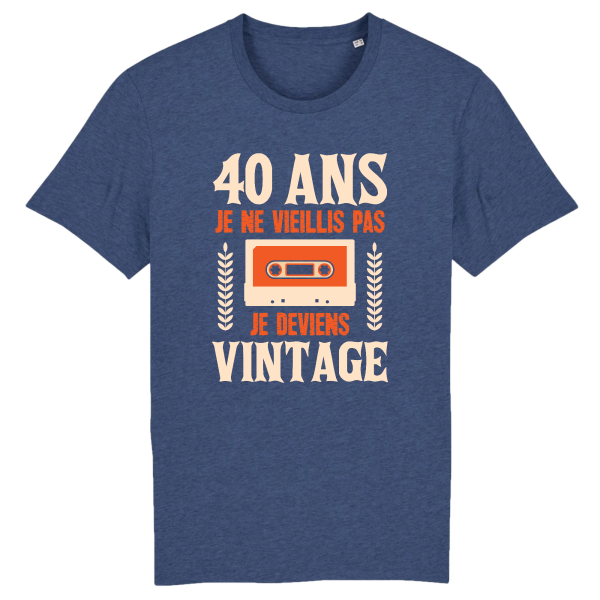 Tee-shirt anniversaire 40 ans vintage