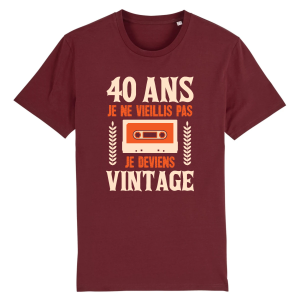 Tee-shirt anniversaire 40 ans vintage 6 Tee shirt anniversaire 40 ans vintage 7