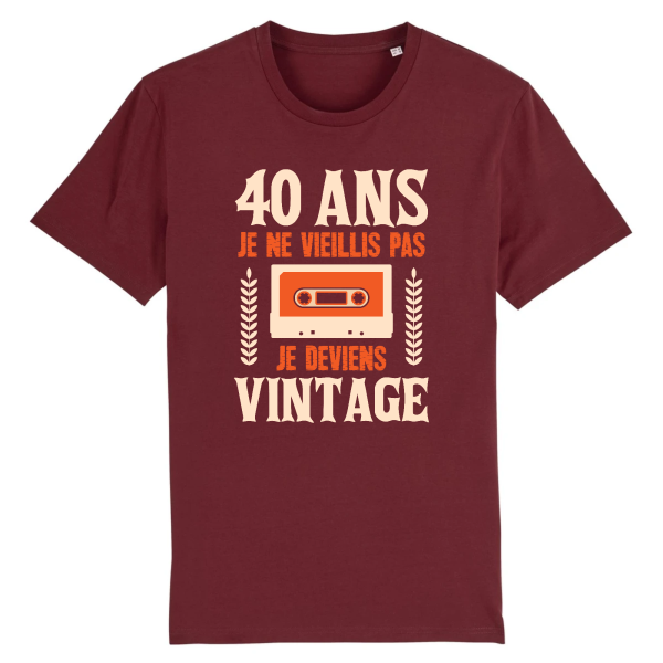 Tee-shirt anniversaire 40 ans vintage