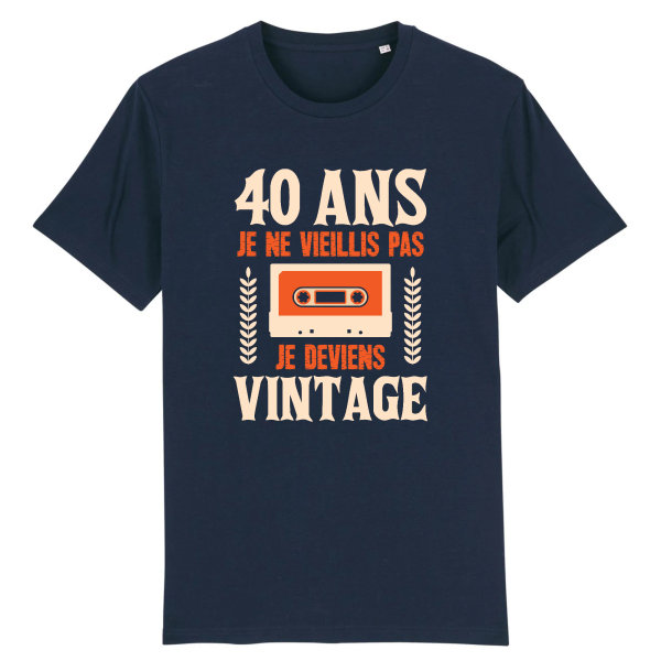 Tee-shirt anniversaire 40 ans vintage