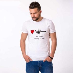 Tee shirt couple MY HEART BELONG TO Tee shirt couple MY HEART BELONG TO