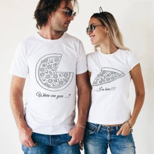 Tee shirt couple PIZZA Tee shirt couple PIZZA
