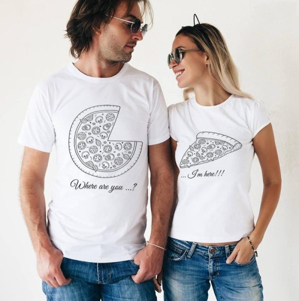 Tee shirt couple PIZZA