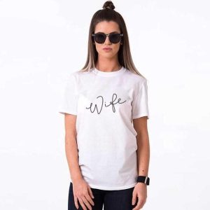 Tee shirt couple WIFE & HUBS Tee shirt couple WIFE & HUBS