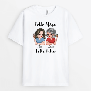 Telle Mere Telle Fille Avec Boissons – Cadeau Personnalise  T-shirt pour Femme Telle Mere Telle Fille Avec Boissons – Cadeau Personnalise  T-shirt pour Femme