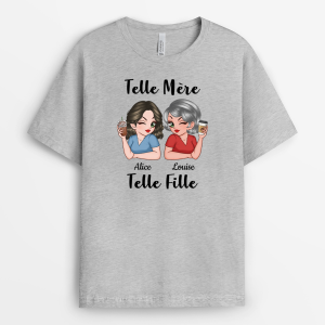 Telle Mere Telle Fille Avec Boissons – Cadeau Personnalise  T-shirt pour Femme Telle Mere Telle Fille Avec Boissons – Cadeau Personnalise  T-shirt pour Femme