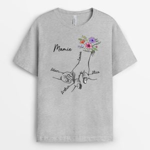 Tenir La Main de MamanMamie – Cadeau Personnalise  T-shirt personnalise pour Femme Tenir La Main de MamanMamie – Cadeau Personnalise  T-shirt personnalise pour Femme