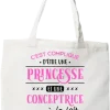 Tote bag coton recyclé princesse et conceptrice