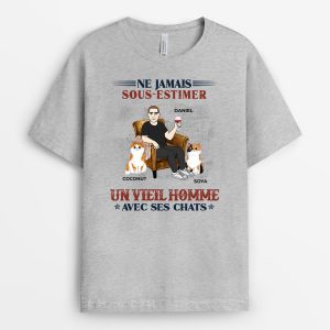 Un Homme et Des Chats – Cadeau Personnalise  T-shirt pour Amoureux des chats Un Homme et Des Chats – Cadeau Personnalise  T-shirt pour Amoureux des chats