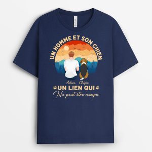 Un Homme et Son Chien – Cadeau Personnalise  T-shirt pour Amoureux des Chiens Un Homme et Son Chien – Cadeau Personnalise  T-shirt pour Amoureux des Chiens