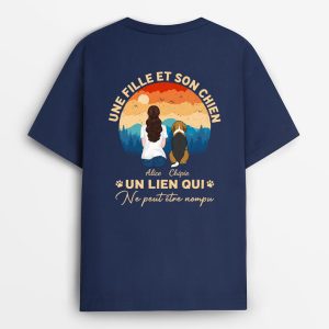 Une Fille Et Son Chien Un Lien Qui Ne Peut Etre Rompu – Cadeau Personnalise  T-shirt pour Amoureux des animaux Une Fille Et Son Chien Un Lien Qui Ne Peut Etre Rompu – Cadeau Personnalise  T-shirt pour Amoureux des animaux