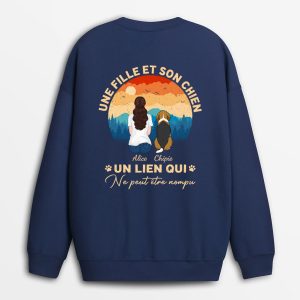 Une Fille Et Son Chien Un Lien Qui Ne Peut Etre Rompu – Cadeau Personnalise  T-shirt pour Amoureux des animaux Une Fille Et Son Chien Un Lien Qui Ne Peut Etre Rompu – Cadeau Personnalise  T-shirt pour Amoureux des animaux