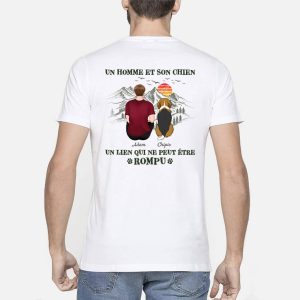 Une Fille Un Garcon Et Son Chien – Cadeau Personnalise  T-shirt pour Les Amoureux Une Fille Un Garcon Et Son Chien – Cadeau Personnalise  T-shirt pour Les Amoureux