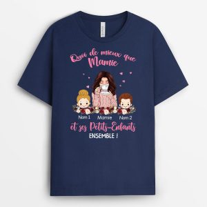 Une Mamie et Ses Petits-Enfants – Cadeau Personnalise  T-shirt pour MamanMamie Une Mamie et Ses Petits-Enfants – Cadeau Personnalise  T-shirt pour MamanMamie
