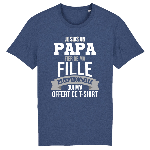 papa fier de sa fille qui lui a offert ce tee-shirt