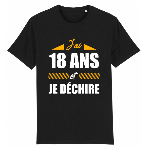 t-shirt anniversaire 18 ans  Je dechire