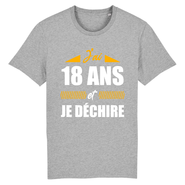 t-shirt anniversaire 18 ans  Je dechire