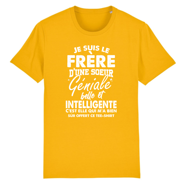 t-shirt frere d’une soeur geniale, humour