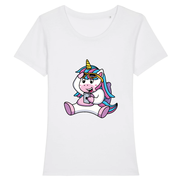 t-shirt licorne portable, smartphone