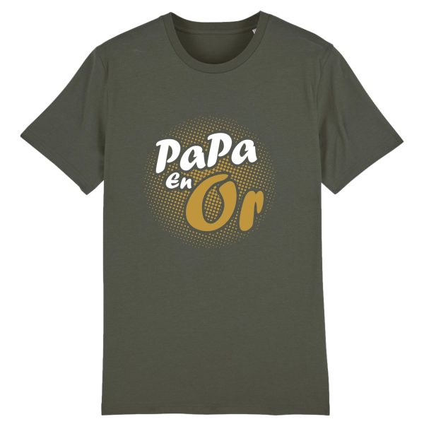 t-shirt papa en or