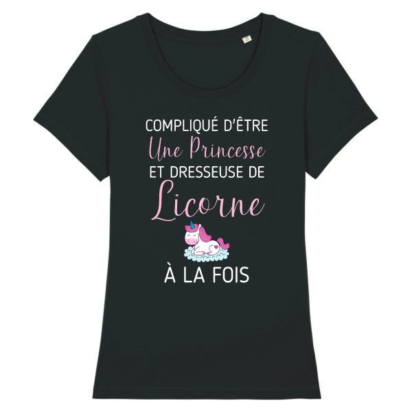 t-shirt princesse et dresseuse de licorne