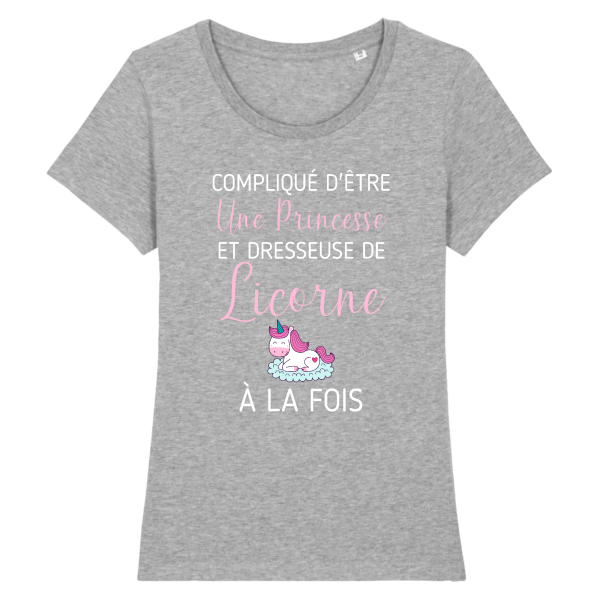 t-shirt princesse et dresseuse de licorne