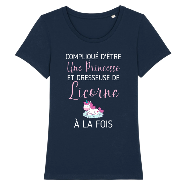 t-shirt princesse et dresseuse de licorne