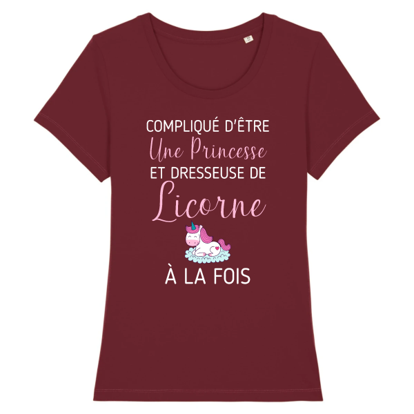 t-shirt princesse et dresseuse de licorne