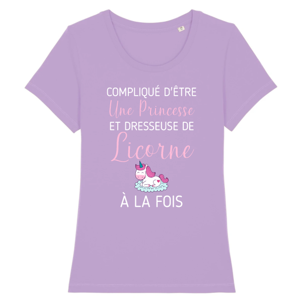 t-shirt princesse et dresseuse de licorne