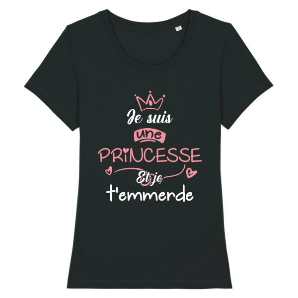 t-shirt princesse et je t’emmerde